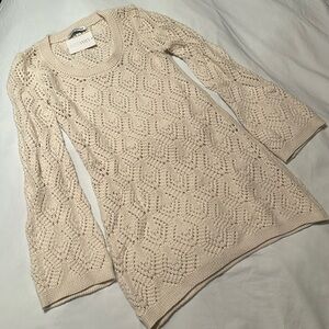 NWT - Autumn Cashmere Long Sleeve Knit Dress -Cream - Small